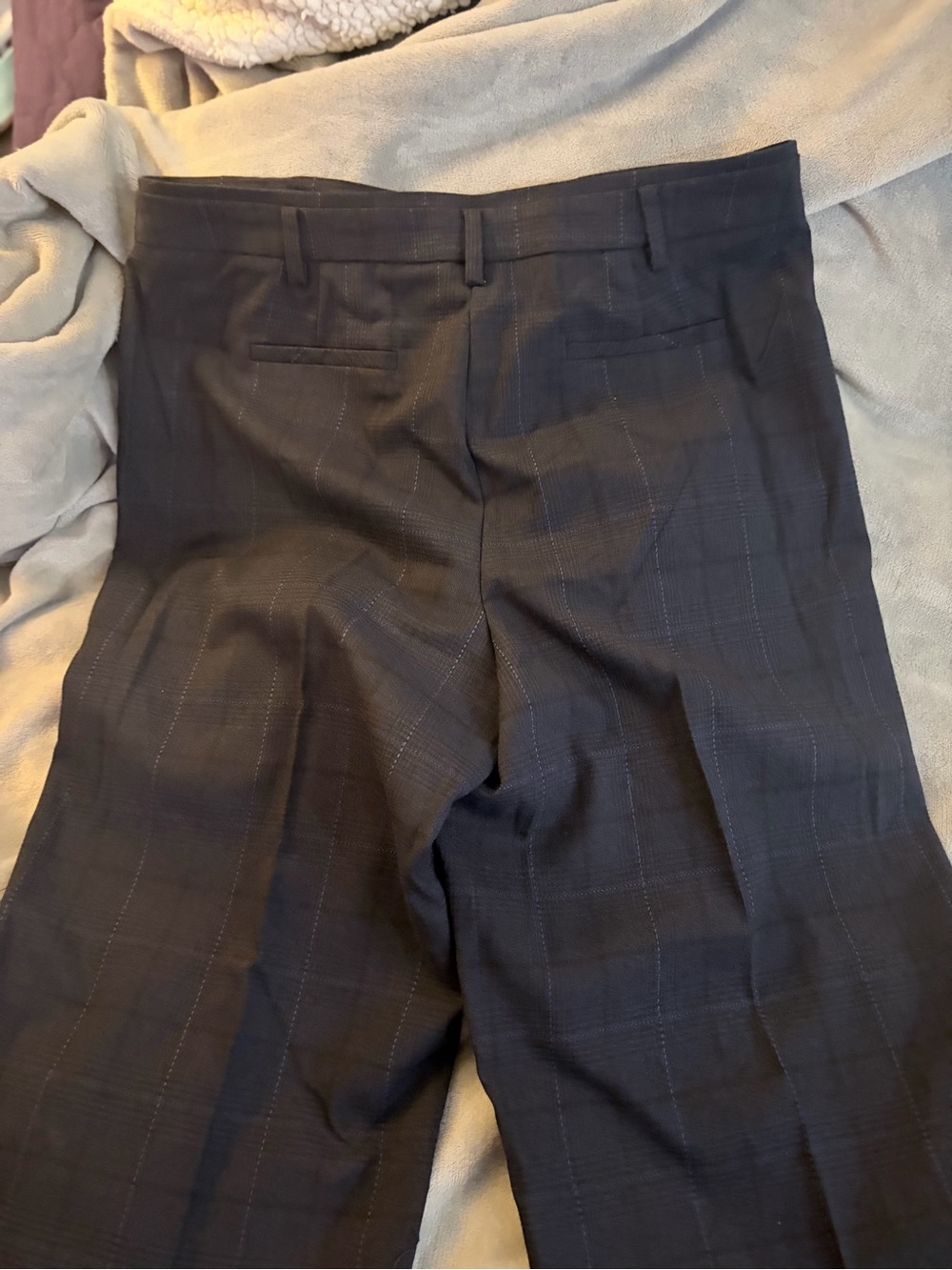 women’s Navy Plaid Dress Pants